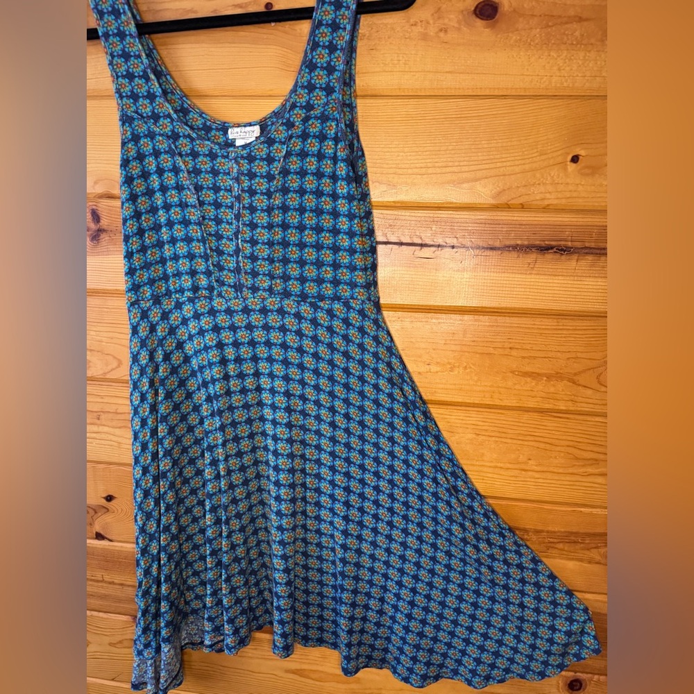 🌸Natural Life🌸Floral Blue and Yellow Mini Dress